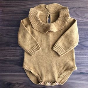 Mustard knit romper
